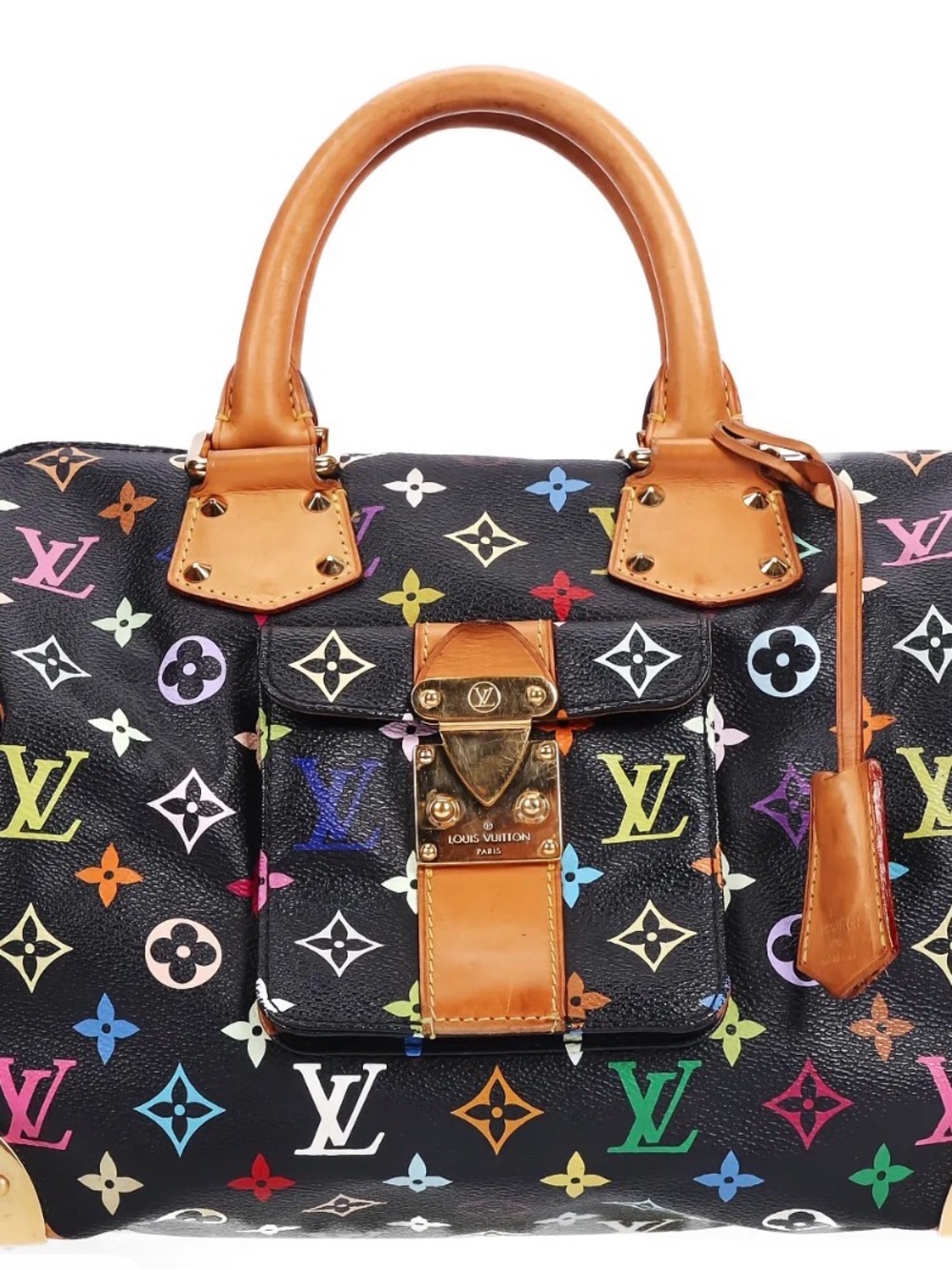 Louis Vuitton Takashi Murakami Speedy 30 Bag Multicolor Black Monogram